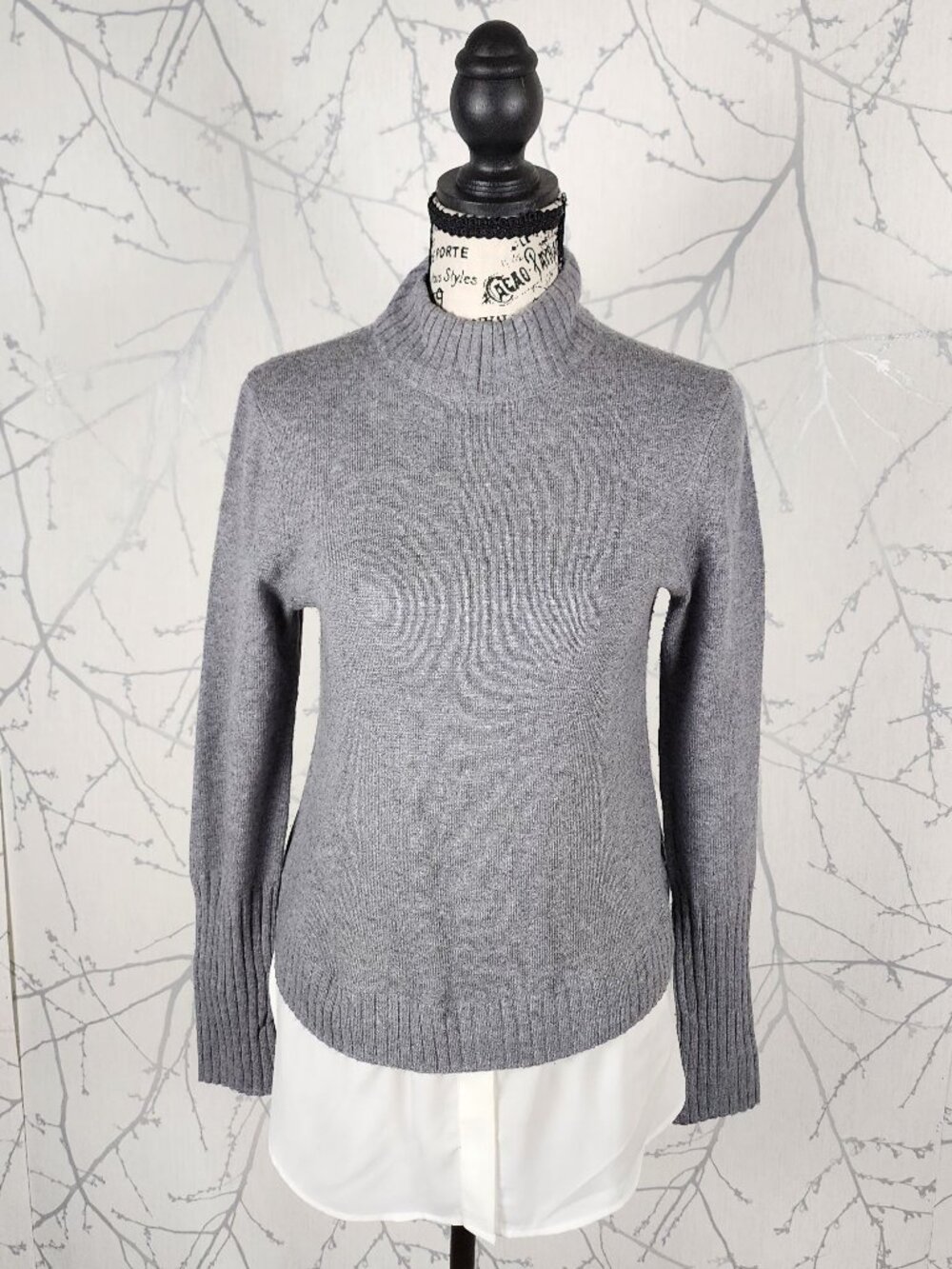 Saks Fifth Avenue 35% Wool 5% Cashmere Mockneck Layered Sweater